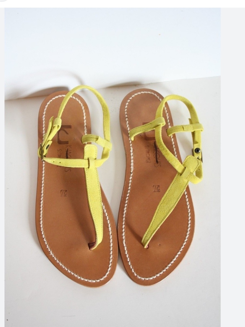 K. Jacques for J.Crew Picon T-Strap
Suede Sandals 7 37 Yellow $255